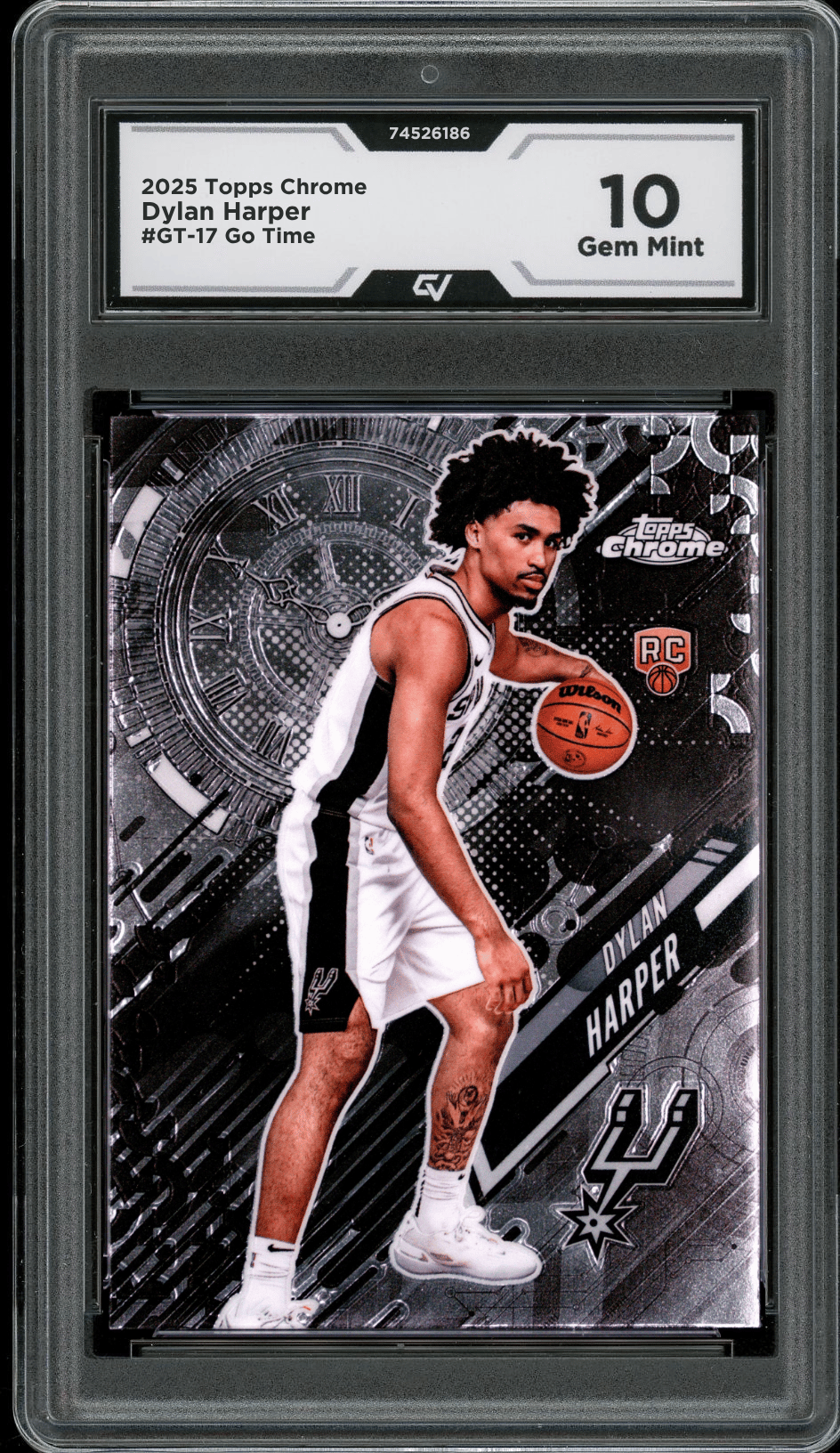 2025 Topps Chrome Go Time #GT-17 Dylan Harper Graded 10 Gem Mint - Front