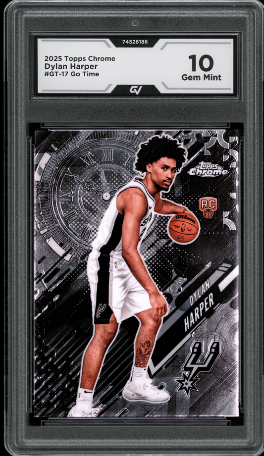 2025 Topps Chrome Go Time #GT-17 Dylan Harper Graded 10 Gem Mint - Front