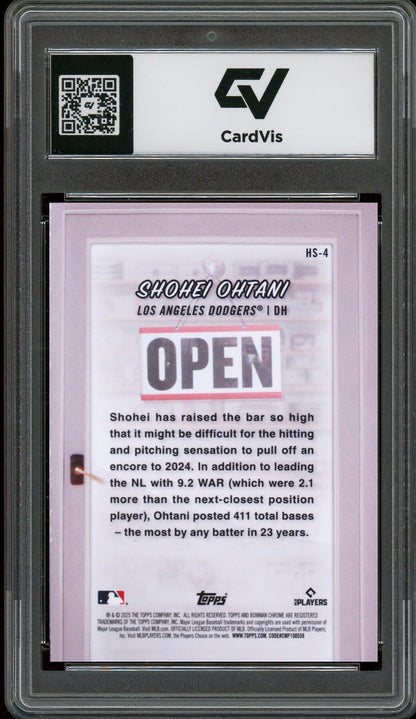 2025 Bowman #HS4 Shohei Ohtani Hobby Stars Graded 10 Gem Mint - Back
