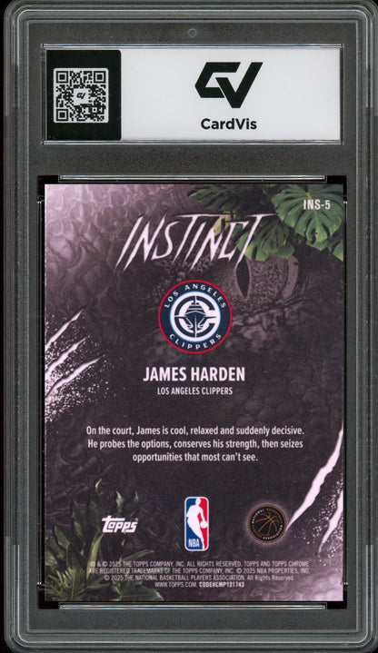 2025 Topps Chrome #INS-5 James Harden Instinct Graded 10 Gem Mint - Back