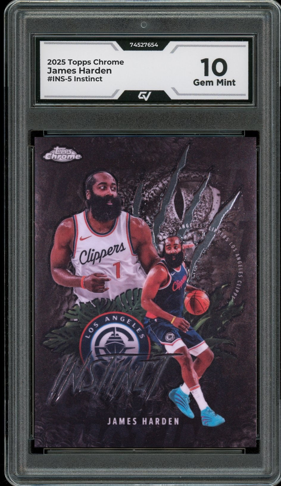2025 Topps Chrome #INS-5 James Harden Instinct Graded 10 Gem Mint - Front