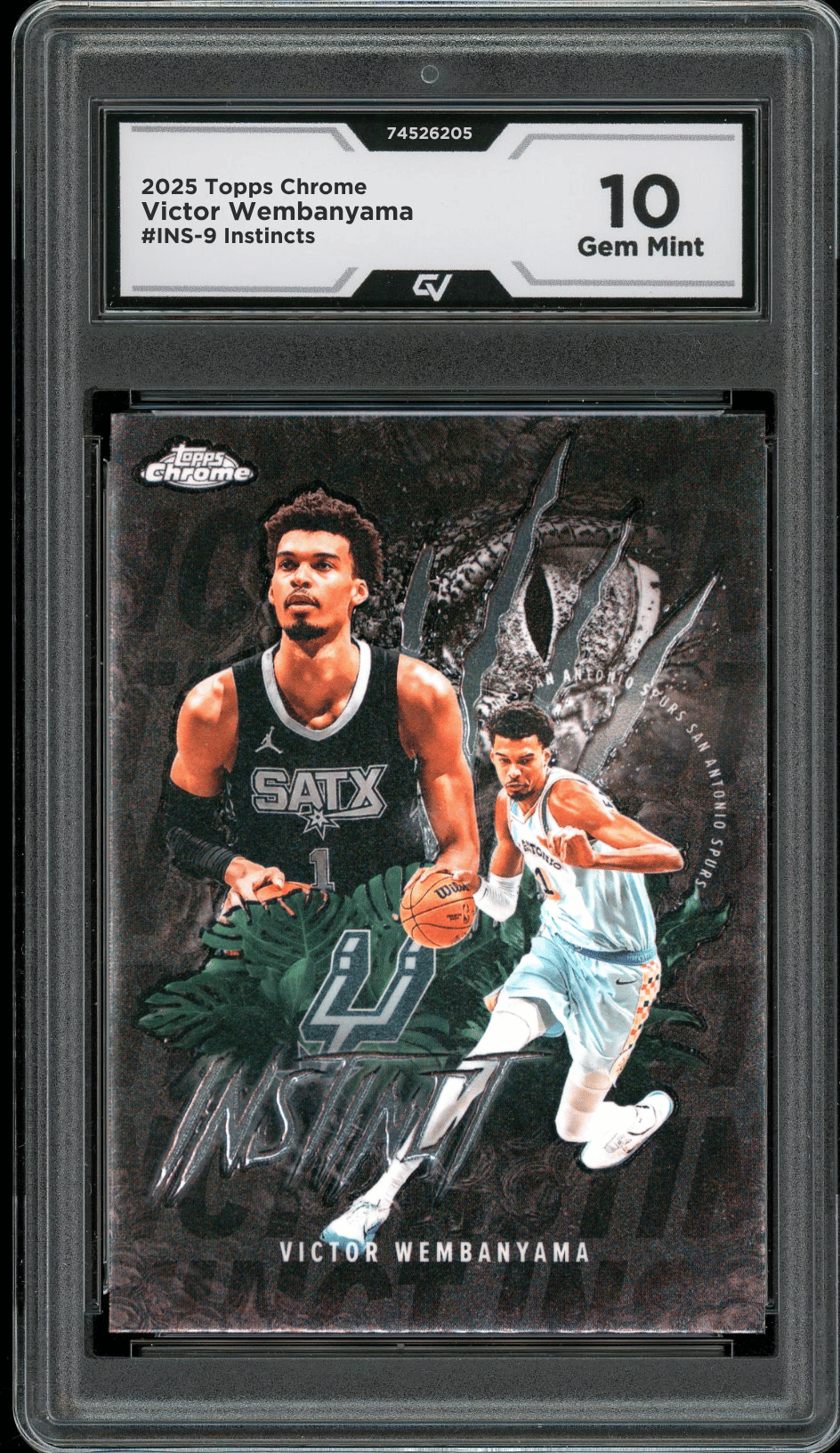 2025 Topps Chrome Instinct #INS-9 Victor Wembanyama Graded 10 Gem Mint - Front