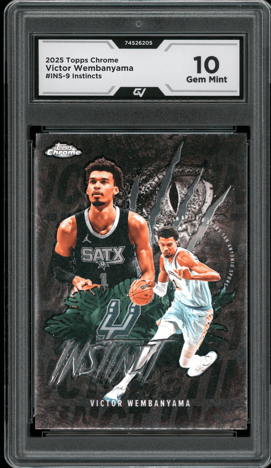 2025 Topps Chrome Instinct #INS-9 Victor Wembanyama Graded 10 Gem Mint - Front