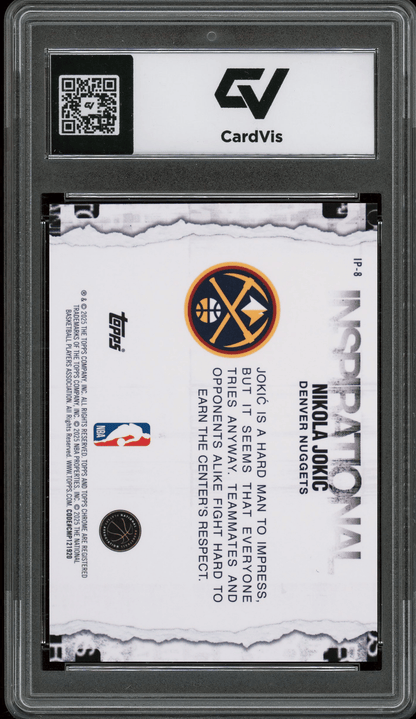 2025 Topps Chrome Inspirational #IP-8 Nikola Jokic Graded 10 Gem Mint - Back