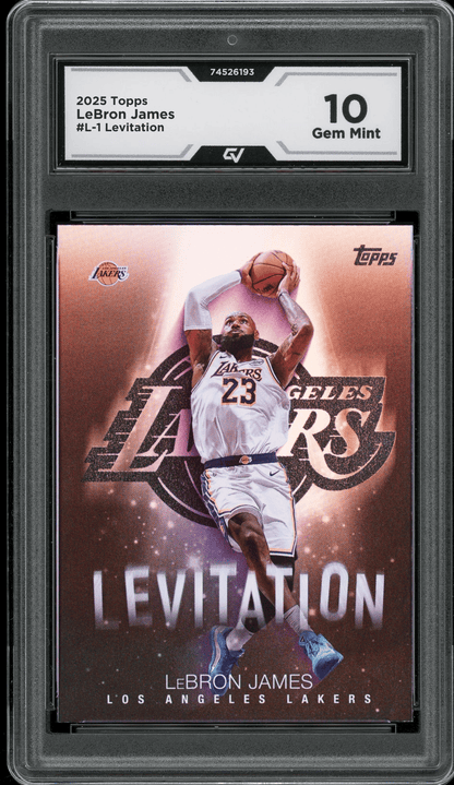 2025 Topps Levitation #L-1 Lebron James Graded 10 Gem Mint - Front