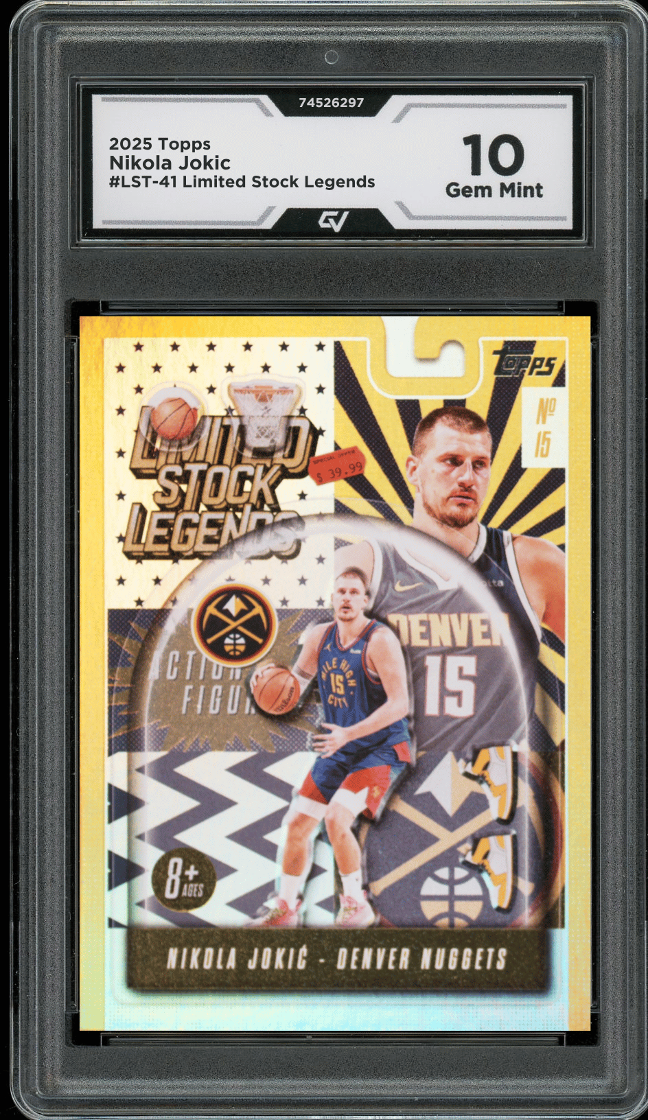 2025 Topps Limited Stock Legends #LST-41 Nikola Jokic Graded 10 Gem Mint - Front