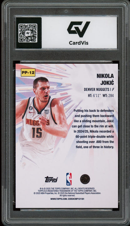 2025 Topps #PP-12 Nikola Jokic Power Players Graded 10 Gem Mint - Back