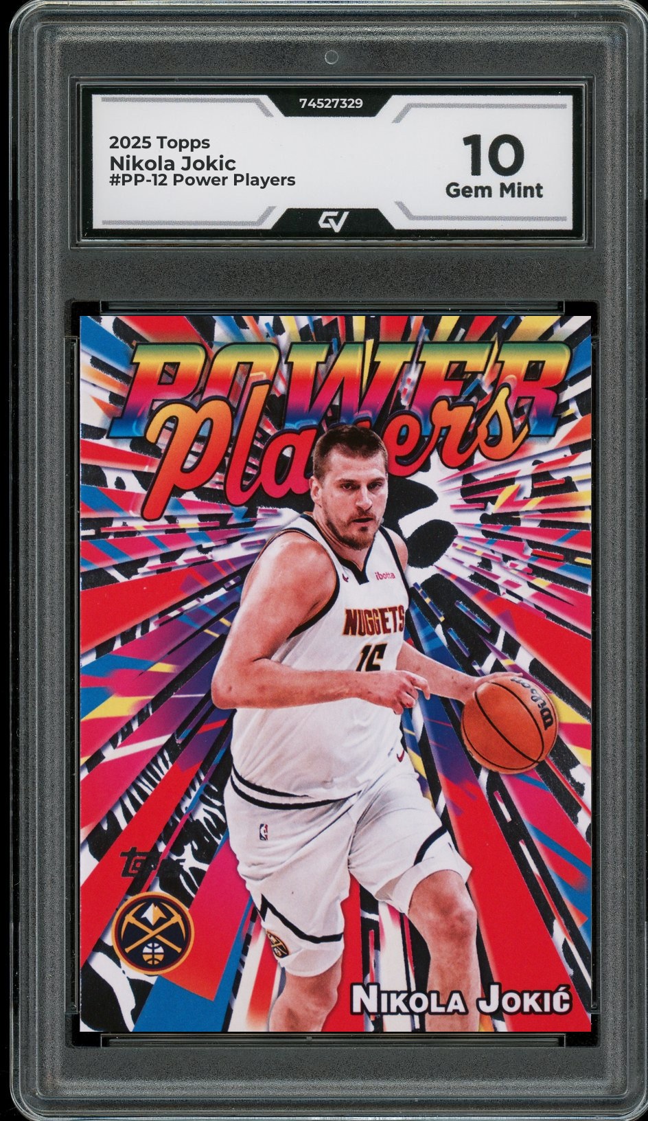 2025 Topps #PP-12 Nikola Jokic Power Players Graded 10 Gem Mint - Front