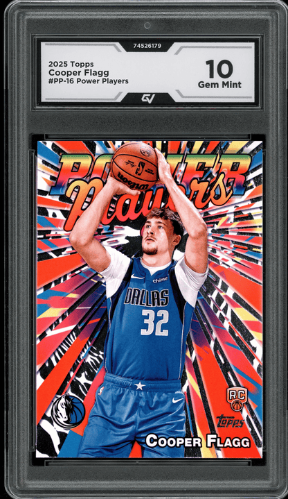 2025 Topps Power Players #PP-16 Cooper Flagg Graded 10 Gem Mint - Front