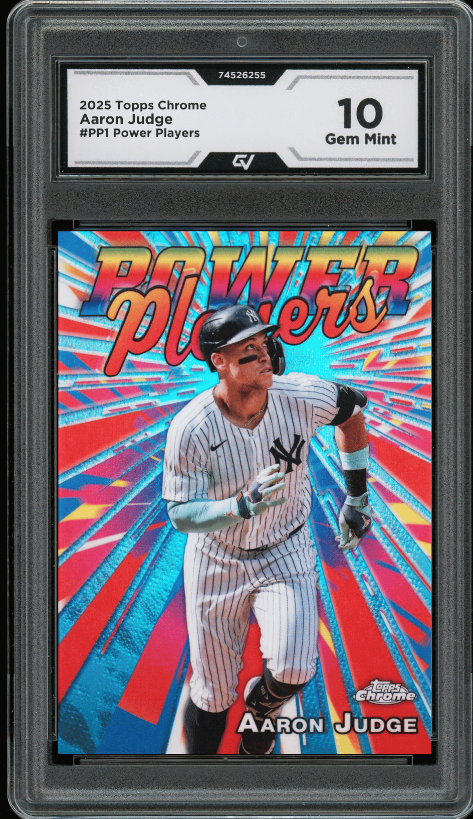 2025 Topps Chrome Power Players #PP1 Aaron Judge Graded 10 Gem Mint - Front