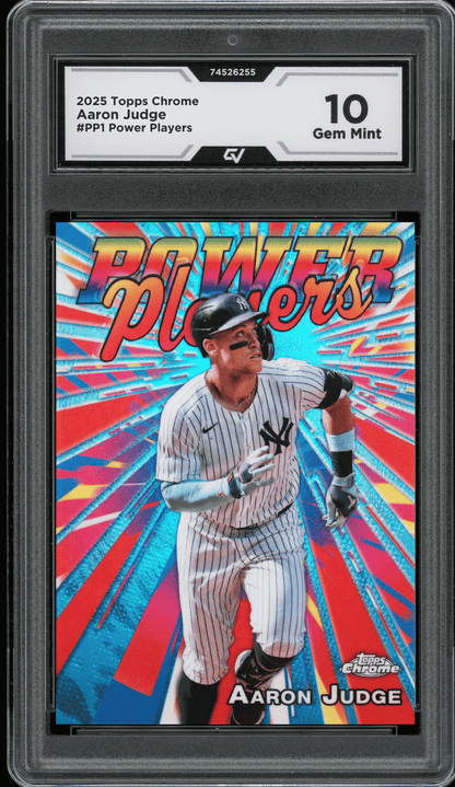 2025 Topps Chrome Power Players #PP1 Aaron Judge Graded 10 Gem Mint - Front