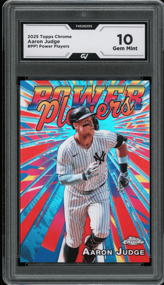 2025 Topps Chrome Power Players #PP1 Aaron Judge Graded 10 Gem Mint - Front