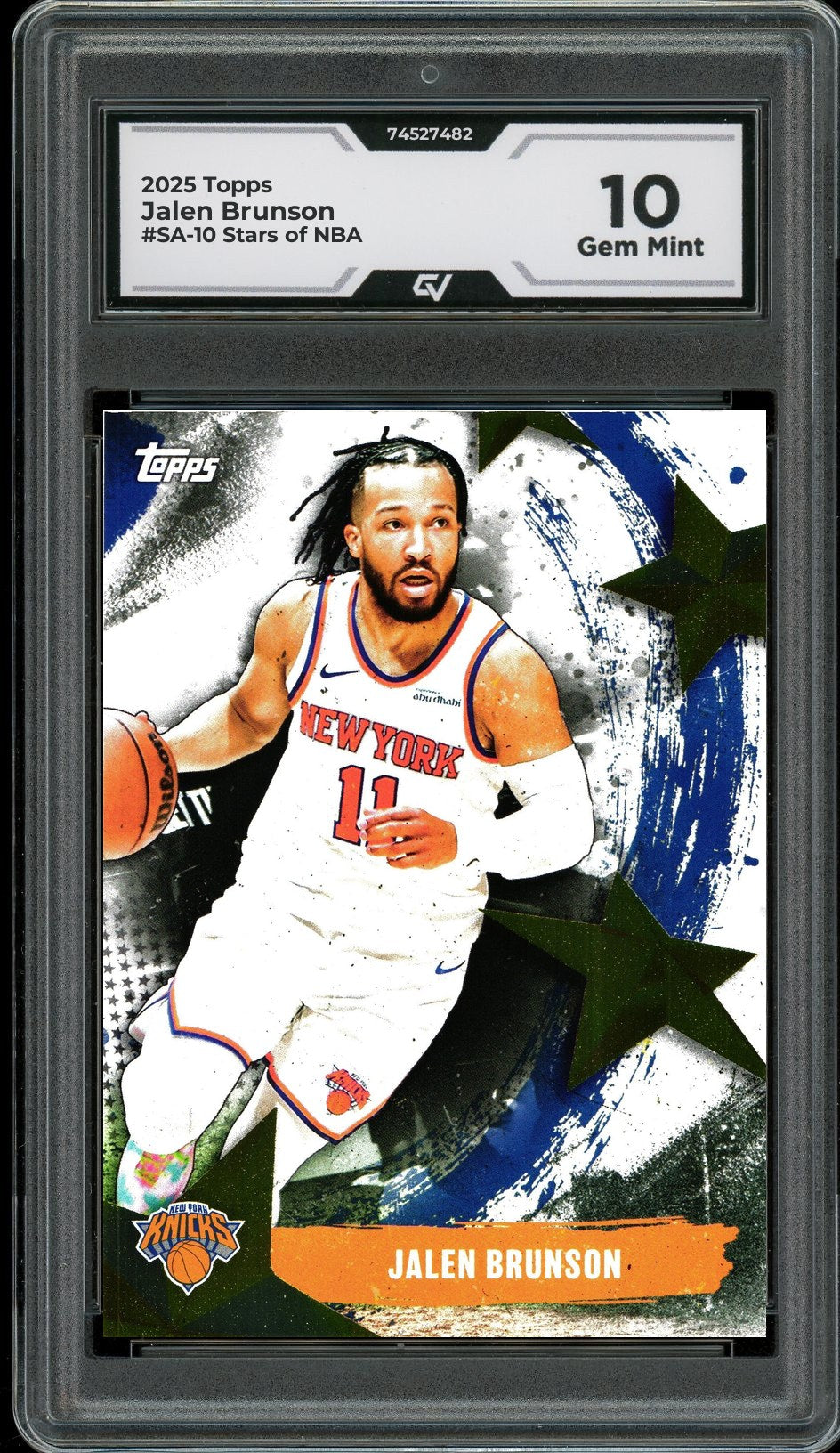 2025 Topps #SA-10 Jalen Brunson Stars of NBA Graded 10 Gem Mint - Front