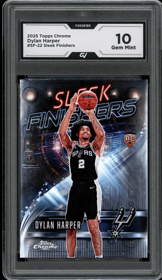 2025 Topps Chrome Sleek Finishers #SF-22 Dylan Harper Graded 10 Gem Mint - Front
