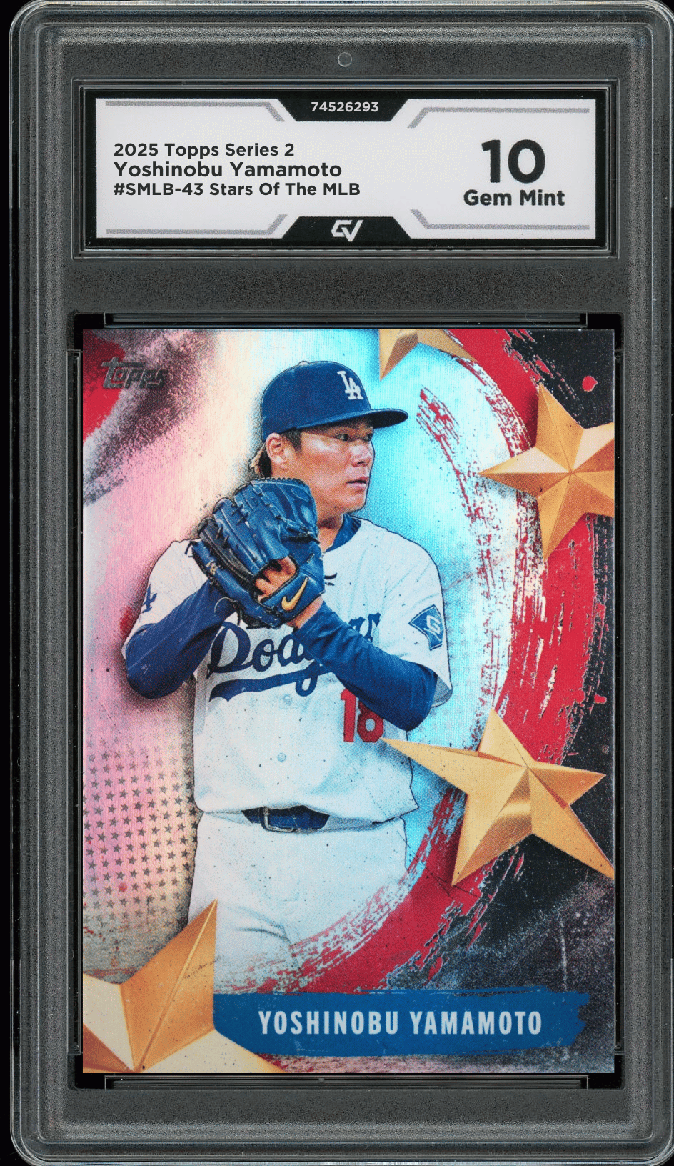 2025 Topps Series 2 #SMLB43 Yoshinobu Yamamoto Stars Of The MLB Graded 10 Gem Mint - Front