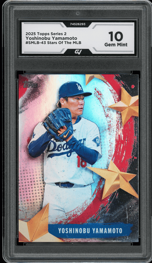 2025 Topps Series 2 #SMLB43 Yoshinobu Yamamoto Stars Of The MLB Graded 10 Gem Mint - Front