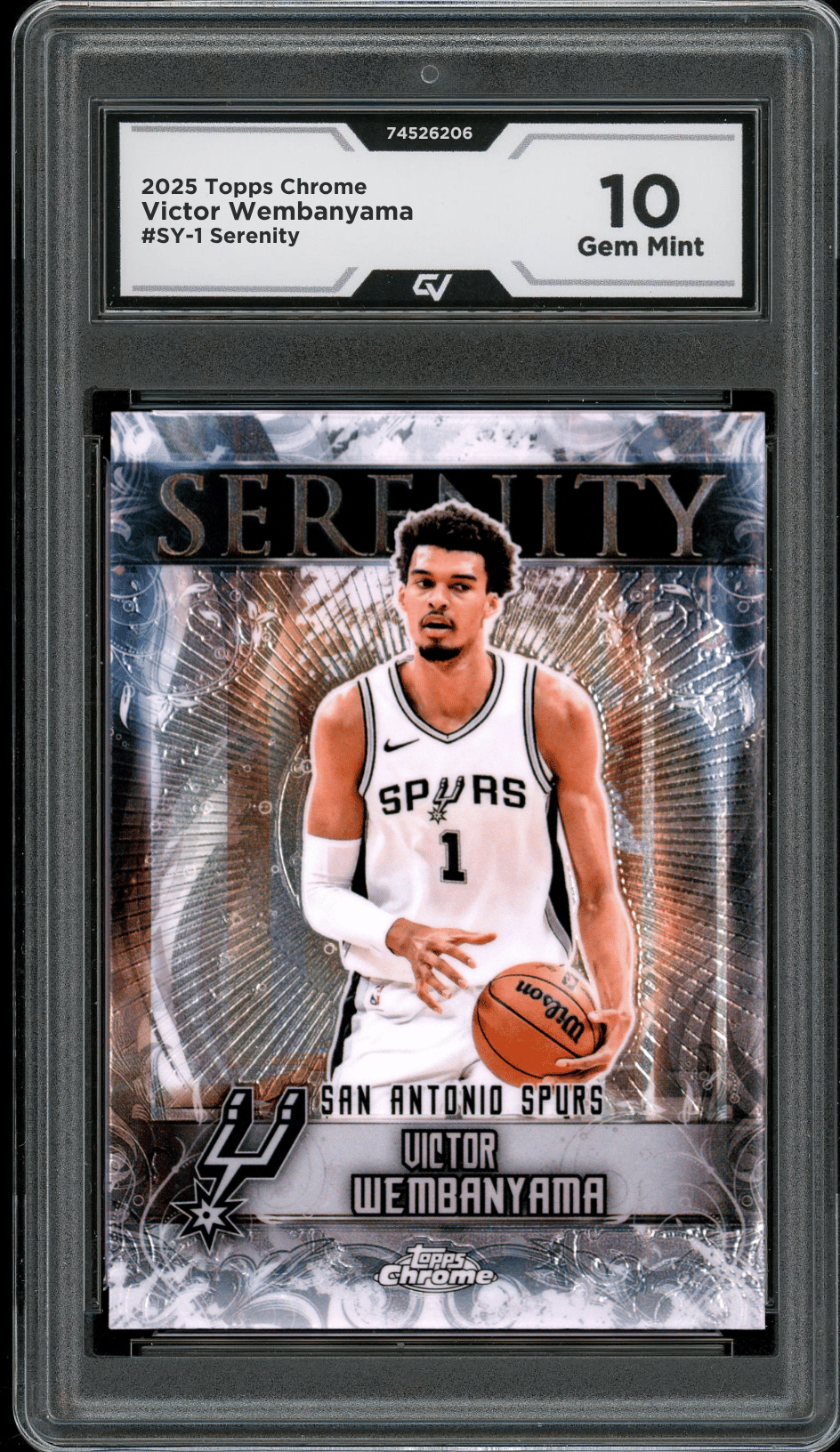 2025 Topps Chrome Serenity #SY-1 Victor Wembanyama Graded 10 Gem Mint - Front