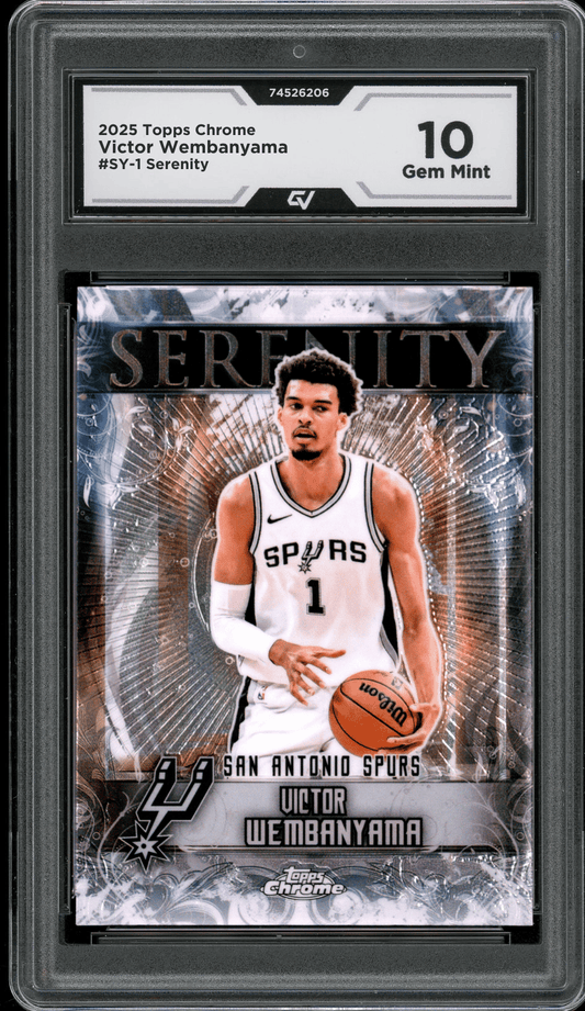 2025 Topps Chrome Serenity #SY-1 Victor Wembanyama Graded 10 Gem Mint - Front
