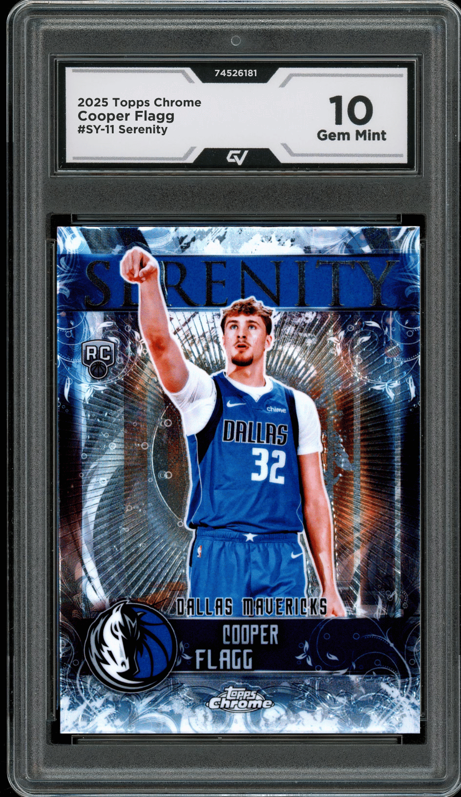 2025 Topps Chrome Serenity #SY-11 Cooper Flagg Graded 10 Gem Mint - Front