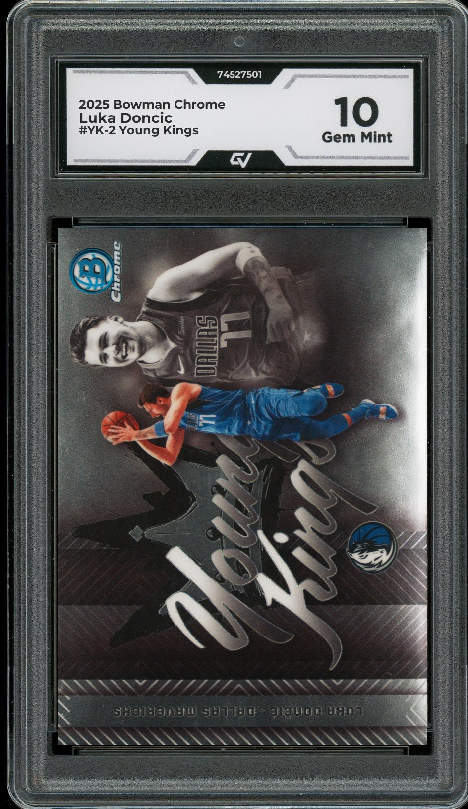 2025 Bowman Chrome #YK-2 Luka Doncic Young Kings Graded 10 Gem Mint - Front