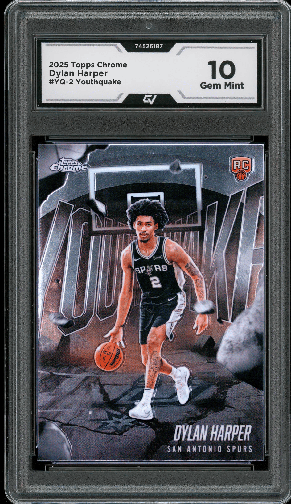 2025 Topps Chrome Youthquake #YQ-2 Dylan Harper Graded 10 Gem Mint - Front