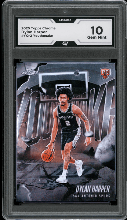 2025 Topps Chrome Youthquake #YQ-2 Dylan Harper Graded 10 Gem Mint - Front