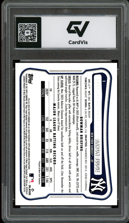 2026 Bowman #1 Aaron Judge Graded 10 Gem Mint - Back