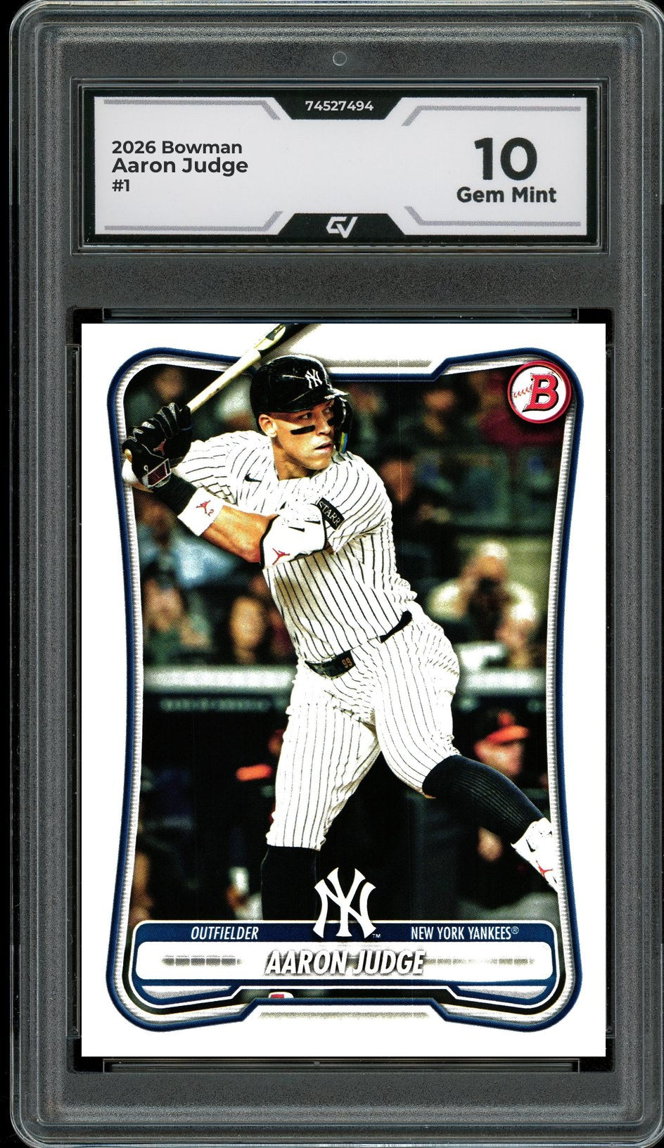 2026 Bowman #1 Aaron Judge Graded 10 Gem Mint - Front