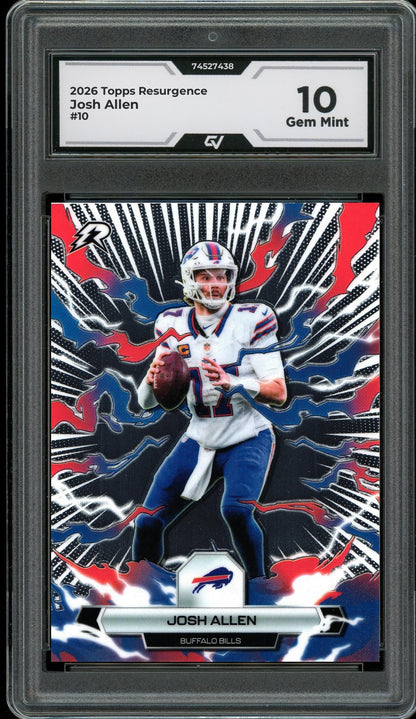2026 Topps Resurgence #10 Josh Allen Graded 10 Gem Mint - Front