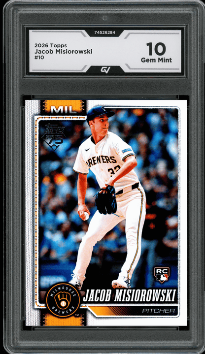 2026 Topps #10 Jacob Misiorowski Graded 10 Gem Mint - Front
