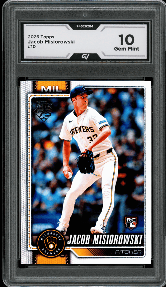 2026 Topps #10 Jacob Misiorowski Graded 10 Gem Mint - Front