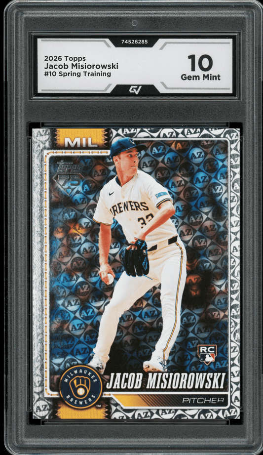 2026 Topps #10 Jacob Misiorowski Spring Training Graded 10 Gem Mint - Front