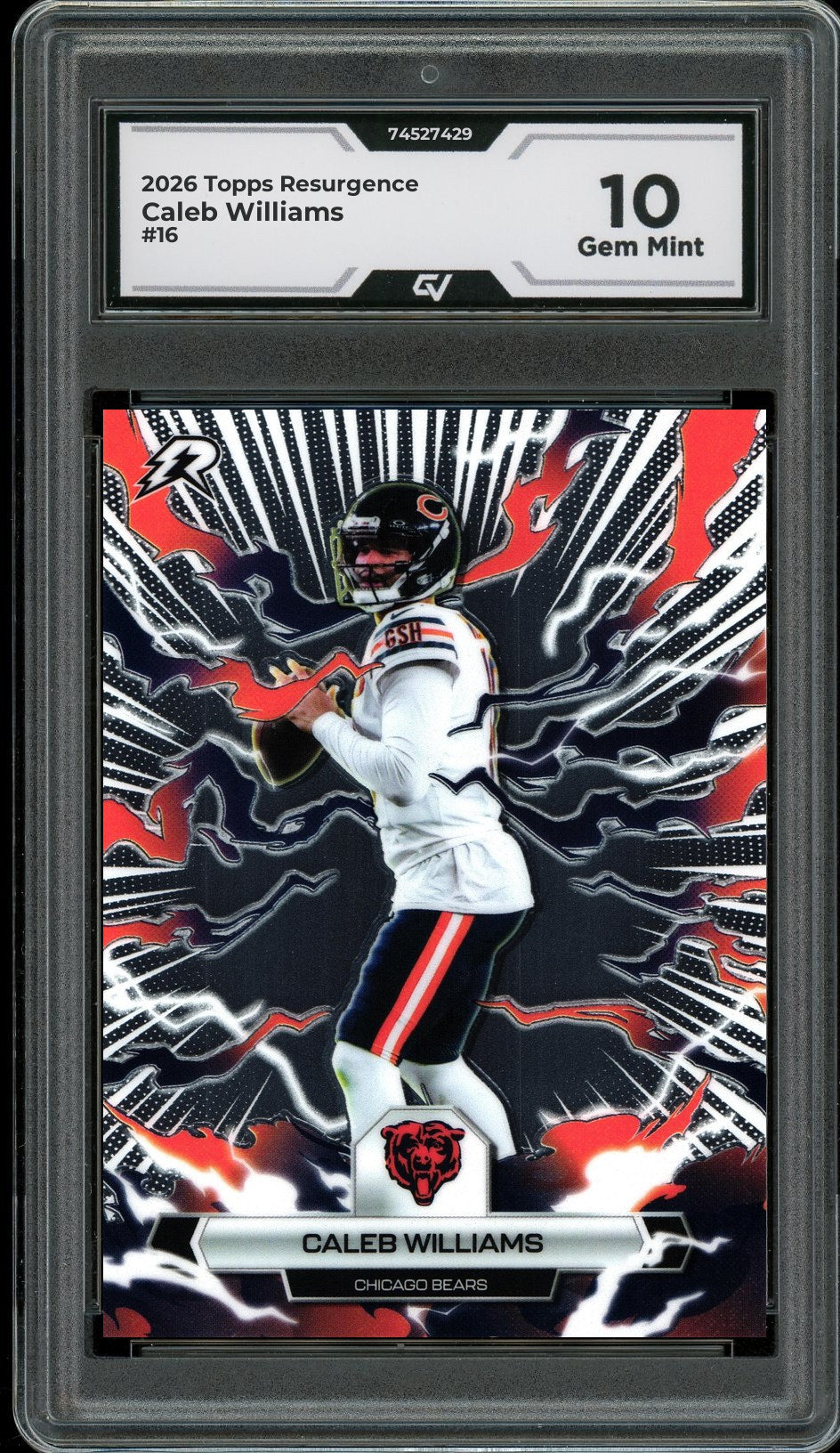 2026 Topps Resurgence #16 Caleb Williams Graded 10 Gem Mint - Front