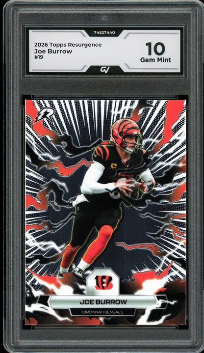2026 Topps Resurgence #19 Joe Burrow Graded 10 Gem Mint - Front