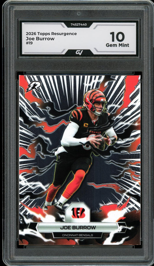 2026 Topps Resurgence #19 Joe Burrow Graded 10 Gem Mint - Front
