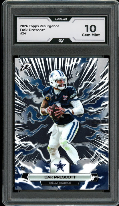 2026 Topps Resurgence #24 Dak Prescott Graded 10 Gem Mint - Front