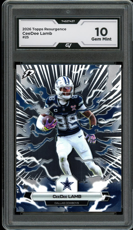 2026 Topps Resurgence #25 CeeDee Lamb Graded 10 Gem Mint - Front