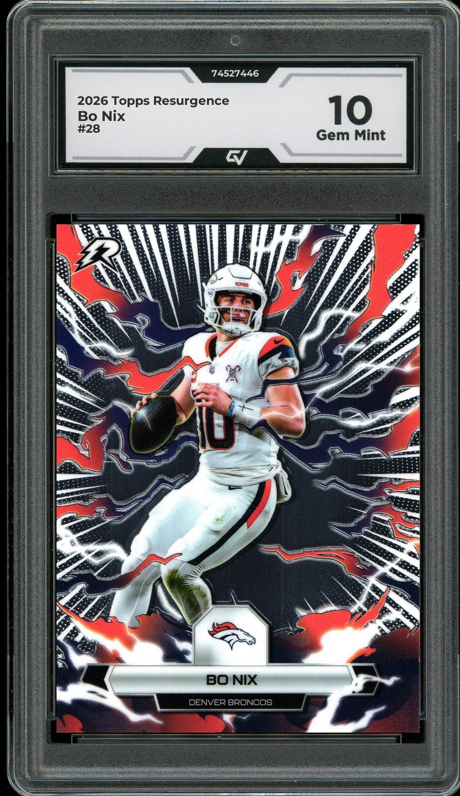 2026 Topps Resurgence #28 Bo Nix Graded 10 Gem Mint - Front