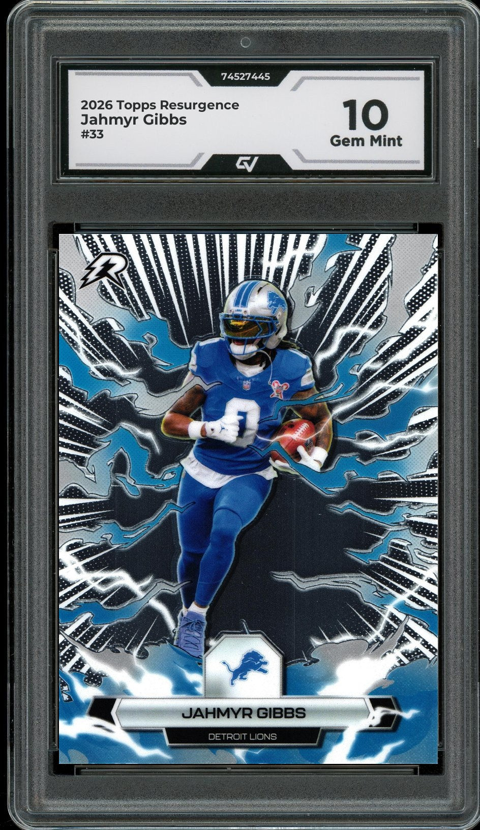 2026 Topps Resurgence #33 Jahmyr Gibbs Graded 10 Gem Mint - Front