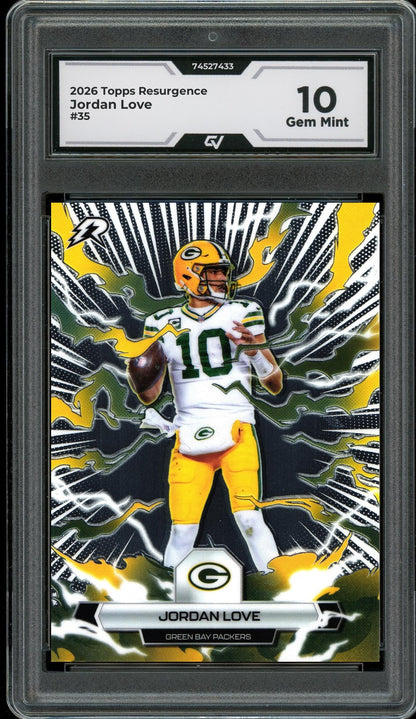 2026 Topps Resurgence #35 Jordan Love Graded 10 Gem Mint - Front