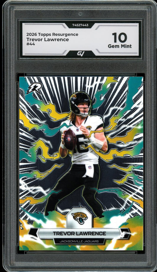 2026 Topps Resurgence #44 Trevor Lawrence Graded 10 Gem Mint - Front