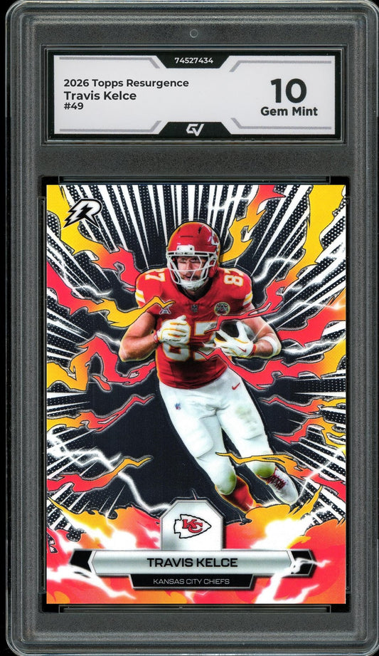 2026 Topps Resurgence #49 Travis Kelce Graded 10 Gem Mint - Front