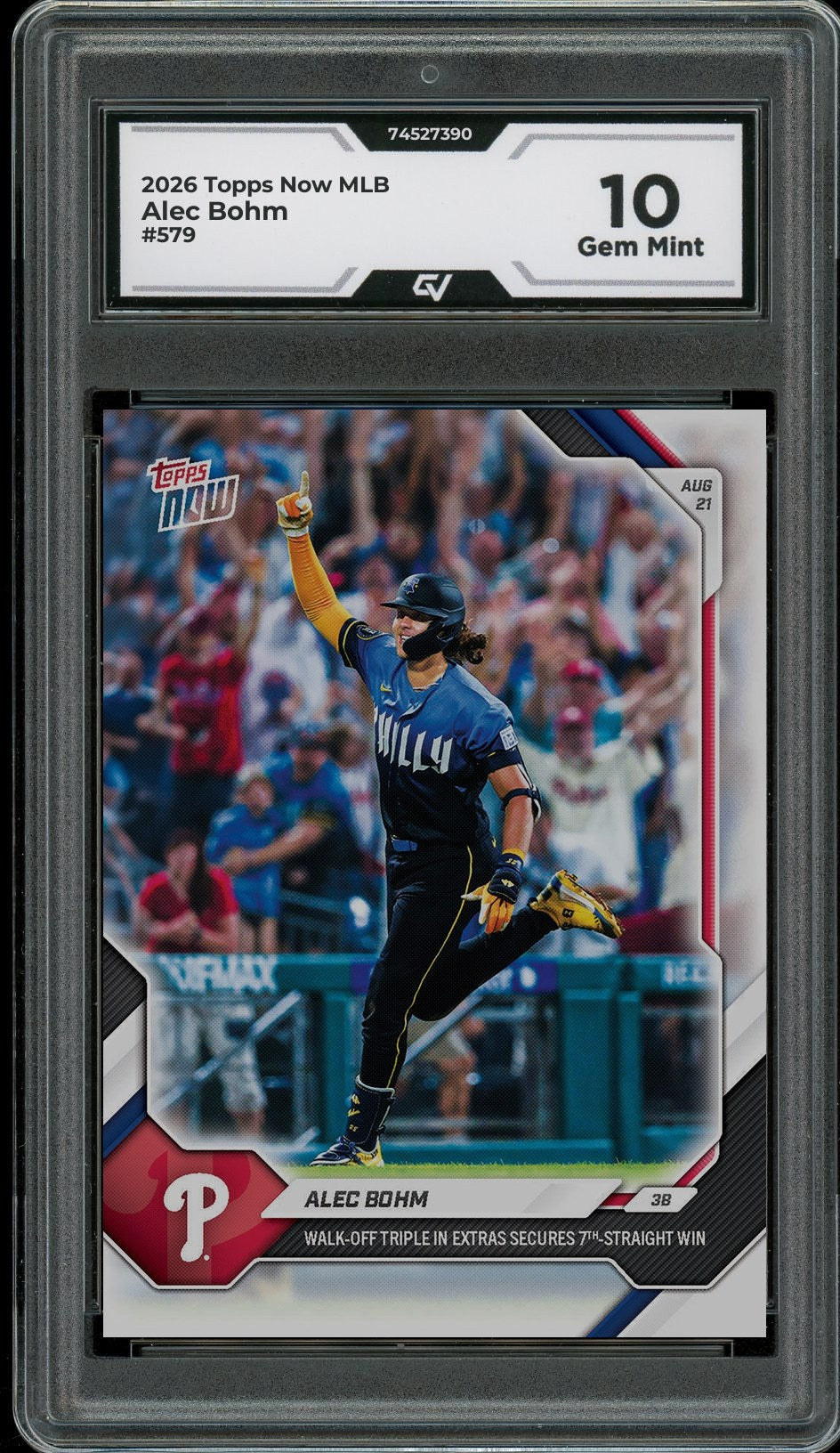 2026 Topps Now MLB #579 Alec Bohm Graded 10 Gem Mint - Front