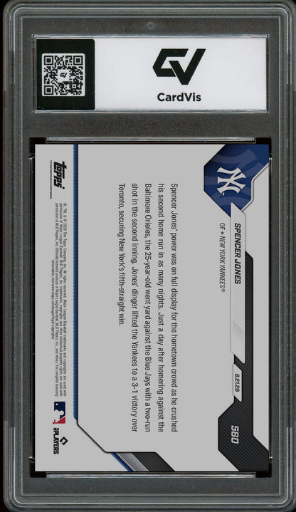 2026 Topps Now MLB #580 Spencer Jones Call Up Graded 10 Gem Mint - Back