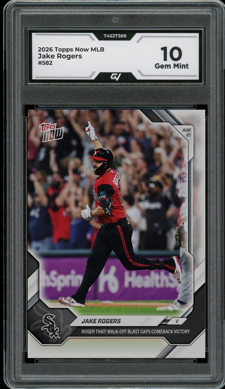 2026 Topps Now MLB #582 Jake Rogers Graded 10 Gem Mint - Front