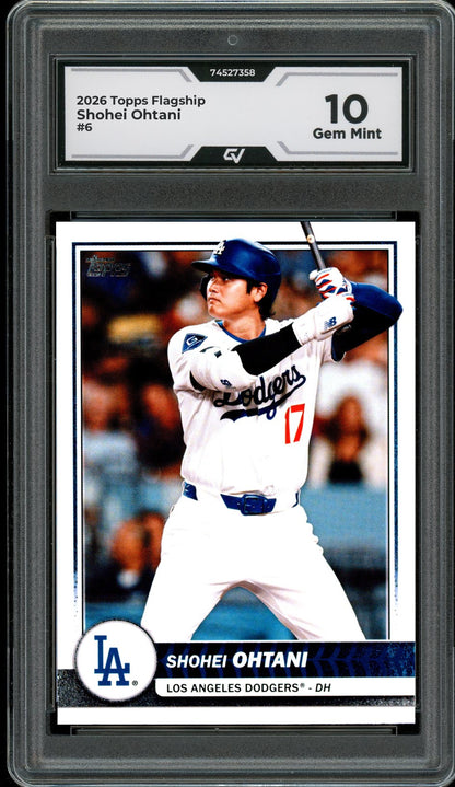 2026 Topps Flagship #6 Shohei Ohtani Graded 10 Gem Mint - Front