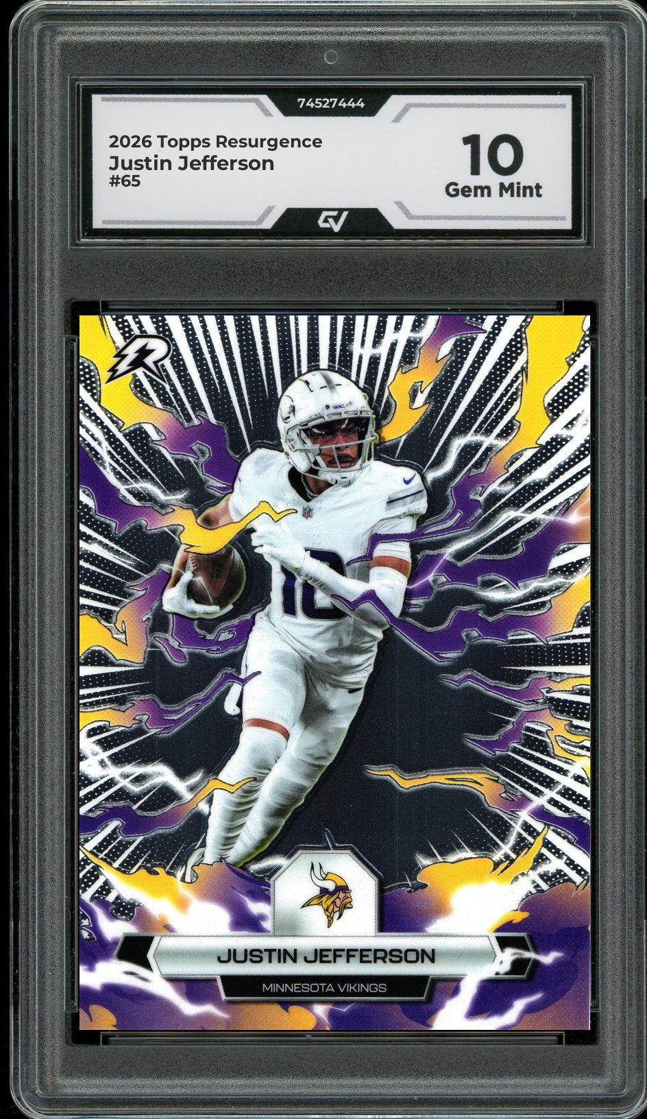 2026 Topps Resurgence #65 Justin Jefferson Graded 10 Gem Mint - Front