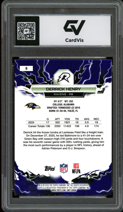 2026 Topps Resurgence #8 Derrick Henry Graded 10 Gem Mint - Back