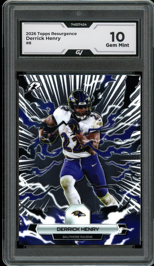 2026 Topps Resurgence #8 Derrick Henry Graded 10 Gem Mint - Front