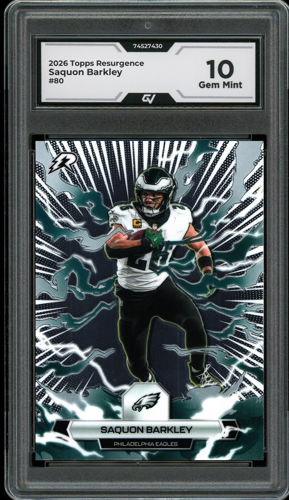 2026 Topps Resurgence #80 Saquon Barkley Graded 10 Gem Mint - Front